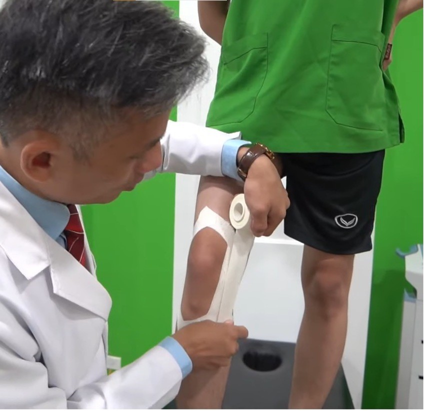 Sử dụng băng vải không co giãn để gia cố phần băng bó - Nguồn: Internet