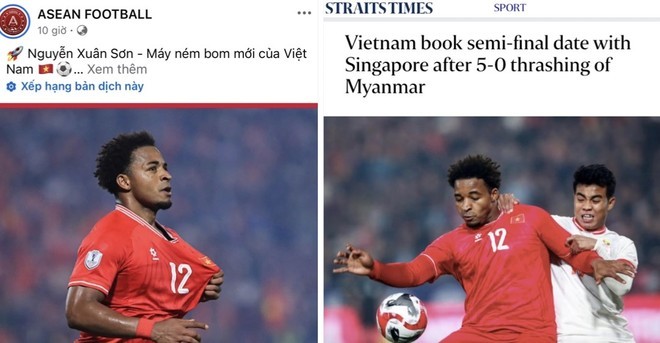 Nguyễn Xuân Sơn ăn mừng bàn thắng.