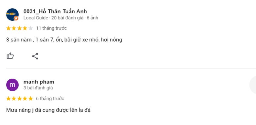 Đánh giá thực tế từ người chơi tại sân Cầu Ông Dầu.