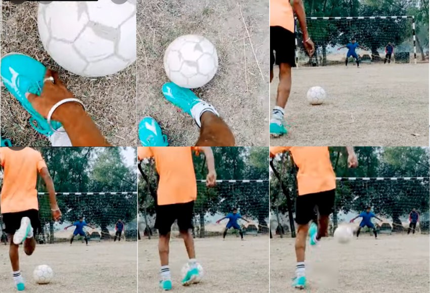 Minh họa pha sút xoáy ngoài