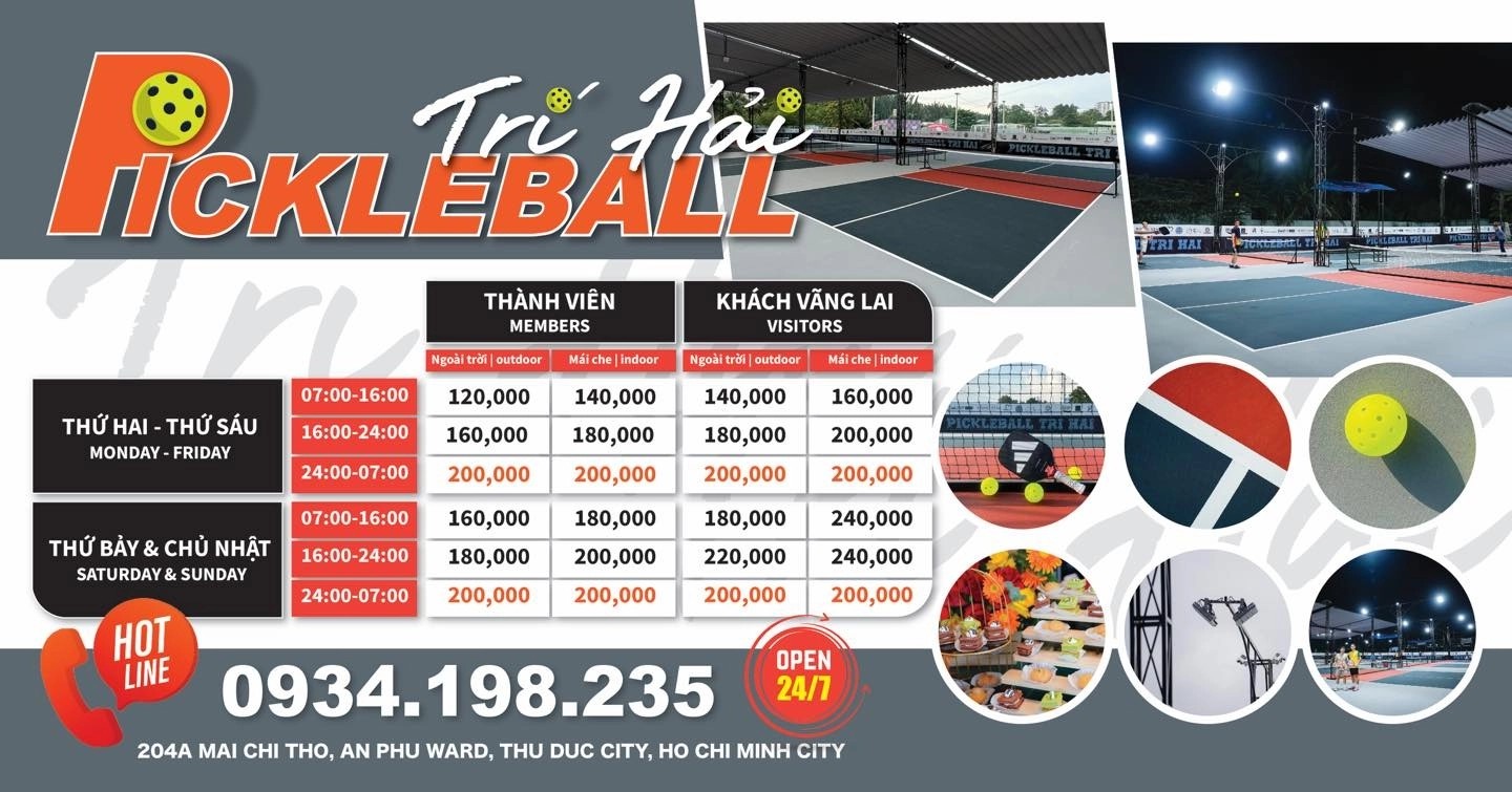 Thông tin về giá thuê sân Pickleball Trí Hải