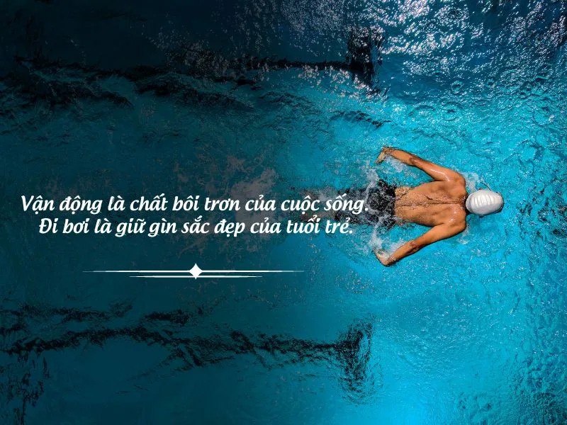 Một người đang thực hiện động tác bơi đẹp mắt