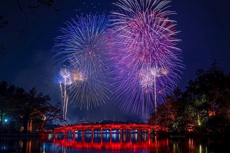 Minh họa pháo hoa nở rộ