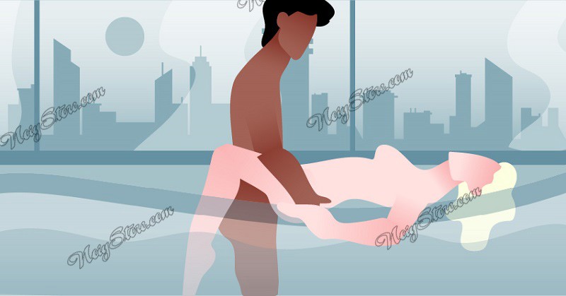 Bạn nữ thư giãn trong bồn tắm với tư thế Stress Reliever