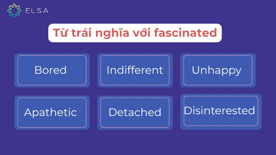 Một số từ trái nghĩa với fascinated